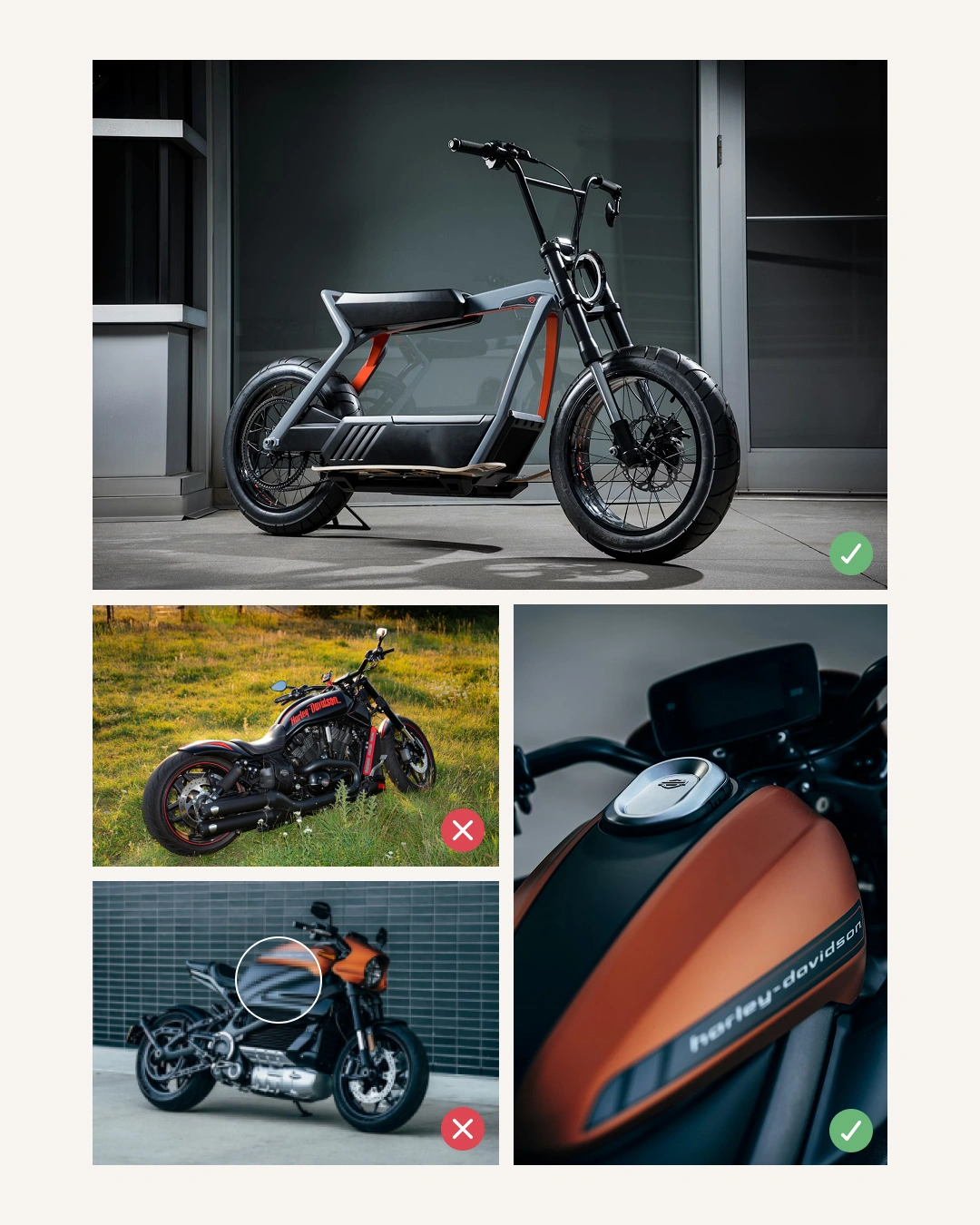 primer smernic za fotografije Harley Davidson