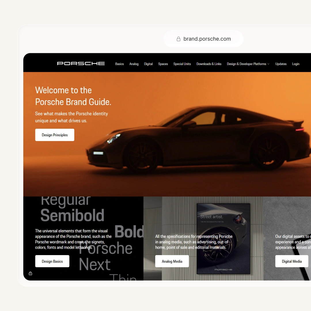 spletna celostna grafična podoba porsche