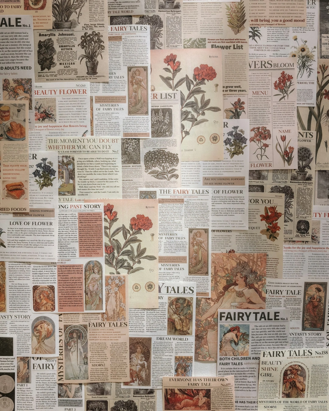 prikaz vision board-a oz. kolaža idej na časopisnem papirju